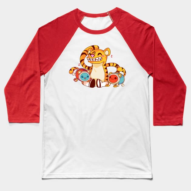 Taiko no Tatsujin - Don, Katsu and Toramai Baseball T-Shirt by Wadaiko